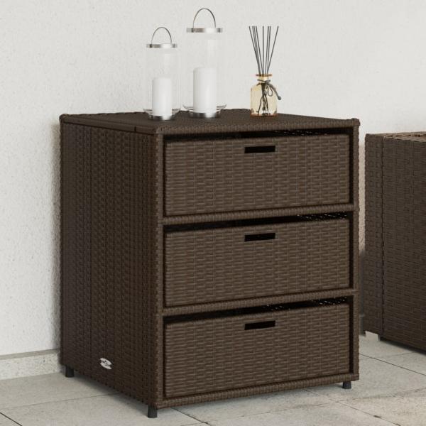 ARDEBO.de - Gartenschrank Braun 55x59x69 cm Poly Rattan