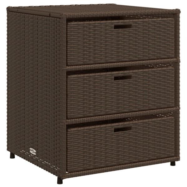 Gartenschrank Braun 55x59x69 cm Poly Rattan