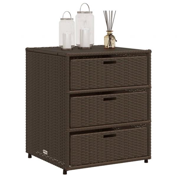 Gartenschrank Braun 55x59x69 cm Poly Rattan