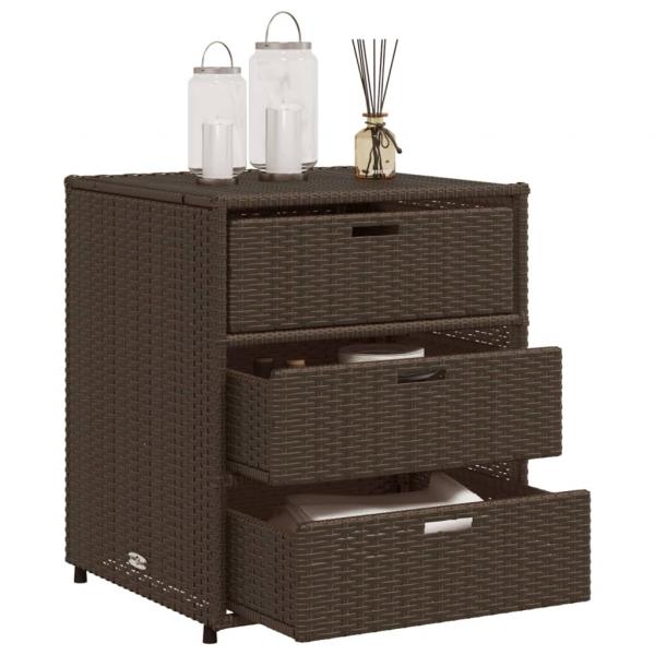 Gartenschrank Braun 55x59x69 cm Poly Rattan