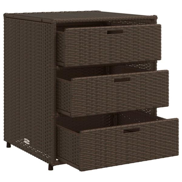 Gartenschrank Braun 55x59x69 cm Poly Rattan