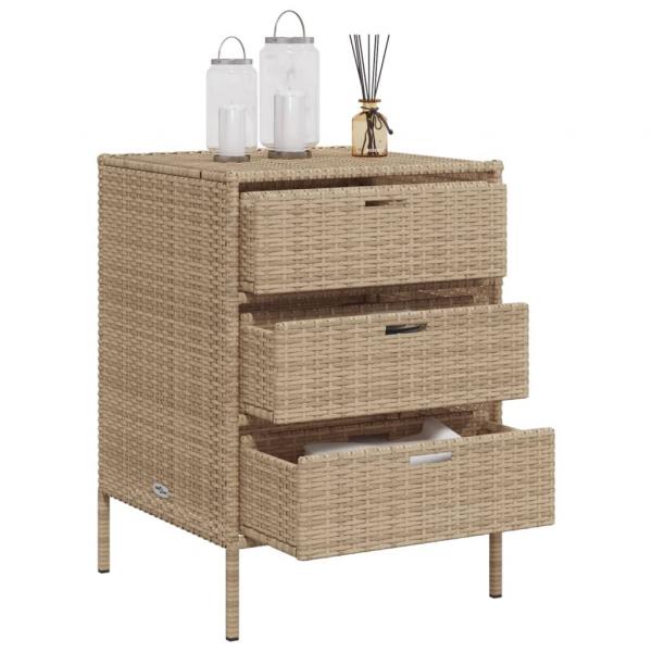 Gartenschrank Beige 55x59x80 cm Poly Rattan