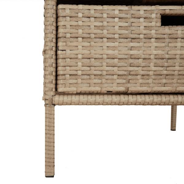 Gartenschrank Beige 55x59x80 cm Poly Rattan