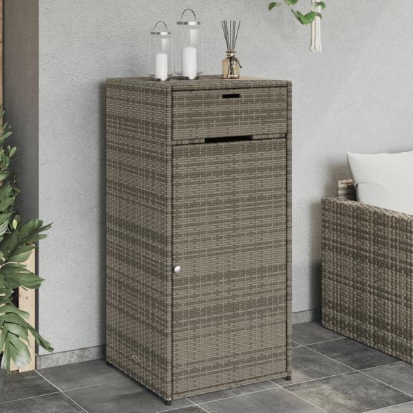 ARDEBO.de - Gartenschrank Grau 55x55x111 cm Poly Rattan