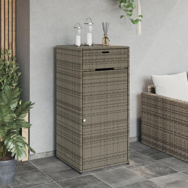 Gartenschrank Grau 55x55x111 cm Poly Rattan