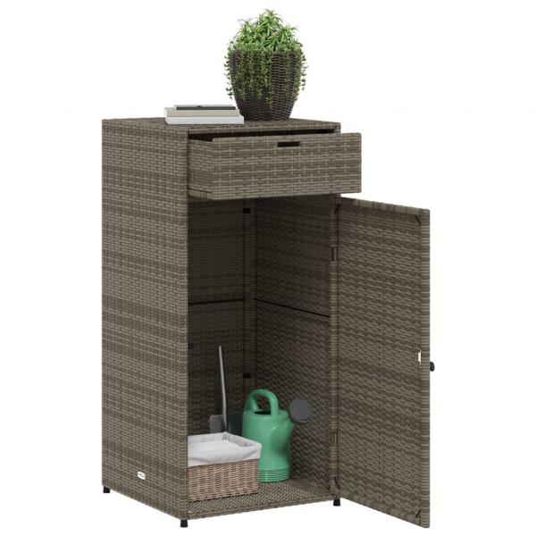 Gartenschrank Grau 55x55x111 cm Poly Rattan