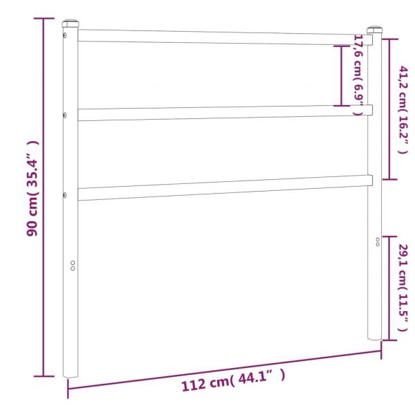 Kopfteil Metall Schwarz 107 cm