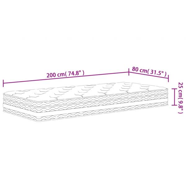 Matratze Taschenfederkern Mittel 80x200 cm