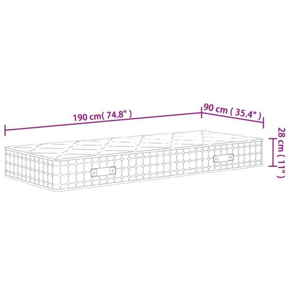 Matratze Taschenfederkern Medium Plus 90x190 cm