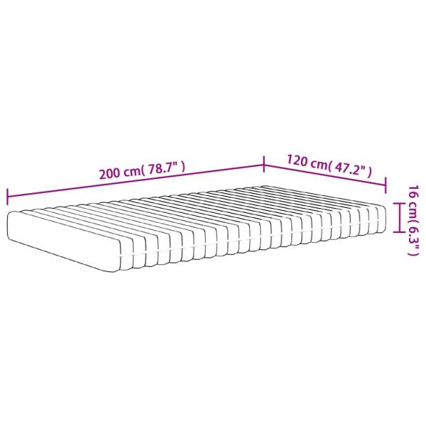 Matratze Schaumstoff Mittelweich 120x200 cm