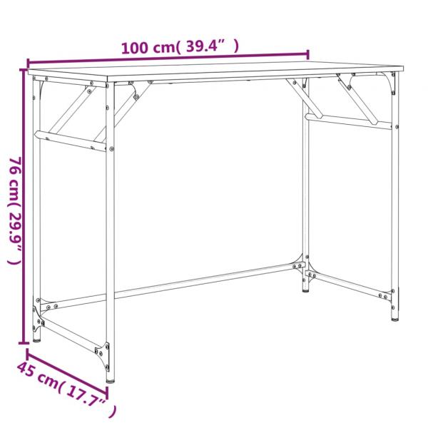 Schreibtisch Schwarz 100x45x76 cm Holzwerkstoff und Stahl