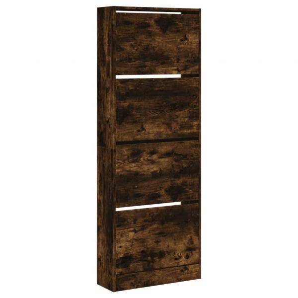 Schuhschrank Räuchereiche 60x21x163,5 cm Holzwerkstoff