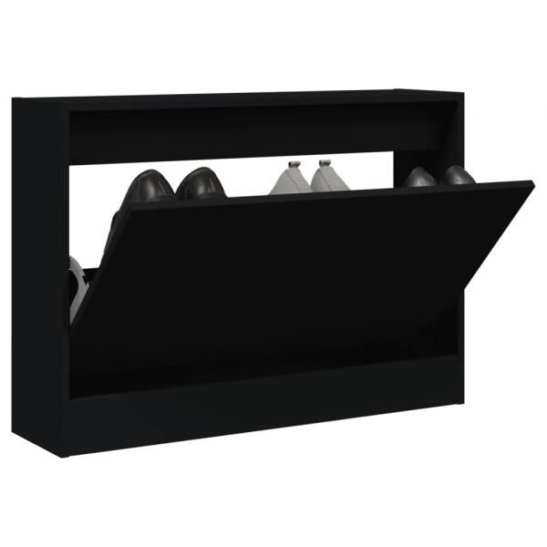 ARDEBO.de - Schuhschrank Schwarz 80x21x57 cm Holzwerkstoff