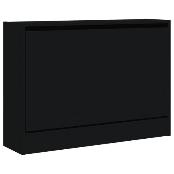 Schuhschrank Schwarz 80x21x57 cm Holzwerkstoff