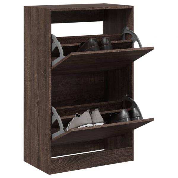 ARDEBO.de - Schuhschrank Braun Eichen-Optik 60x34x96,5 cm Holzwerkstoff