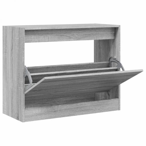 Schuhschrank Grau Sonoma 80x34x63 cm Holzwerkstoff