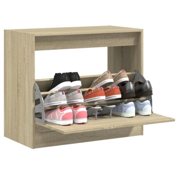 ARDEBO.de - Schuhschrank Sonoma-Eiche 80x42x69 cm Holzwerkstoff