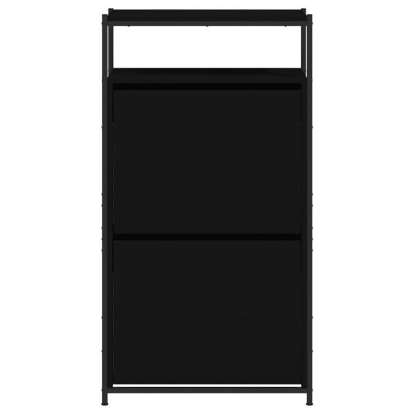 Schuhschrank Schwarz 60x34x112 cm Holzwerkstoff