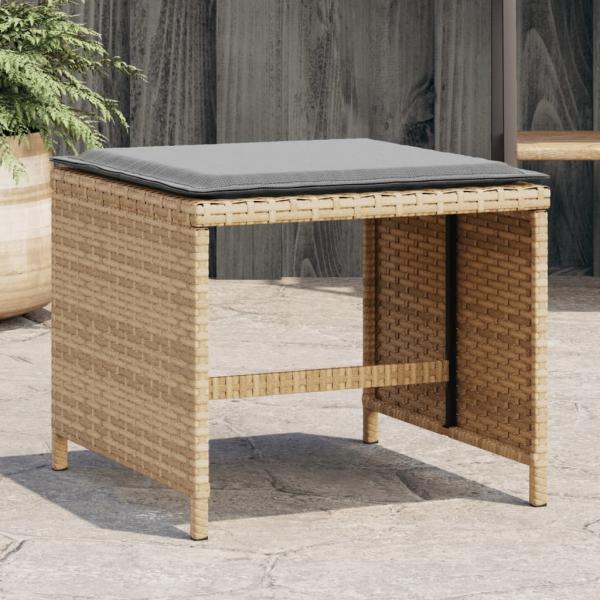 ARDEBO.de - Gartenhocker Kissen 4Stk. Beigemischung 41x41x36 cm Poly Rattan