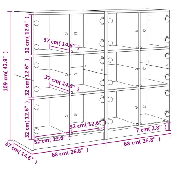 Bücherregal mit Türen Weiß 136x37x109 cm Holzwerkstoff