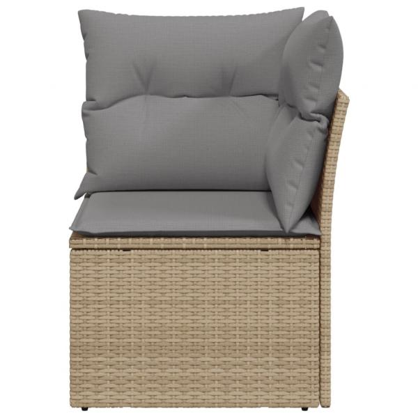 Garten-Ecksofa mit Kissen Beige Poly Rattan