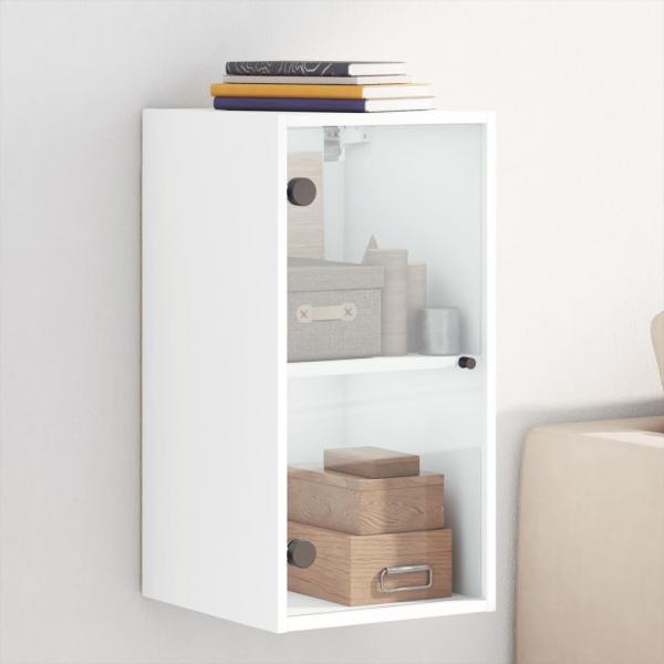 ARDEBO.de - Wandschrank mit Glastüren Weiß 35x37x68,5 cm