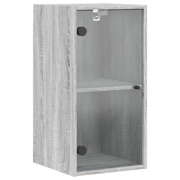 Wandschrank mit Glastüren Grau Sonoma 35x37x68,5 cm