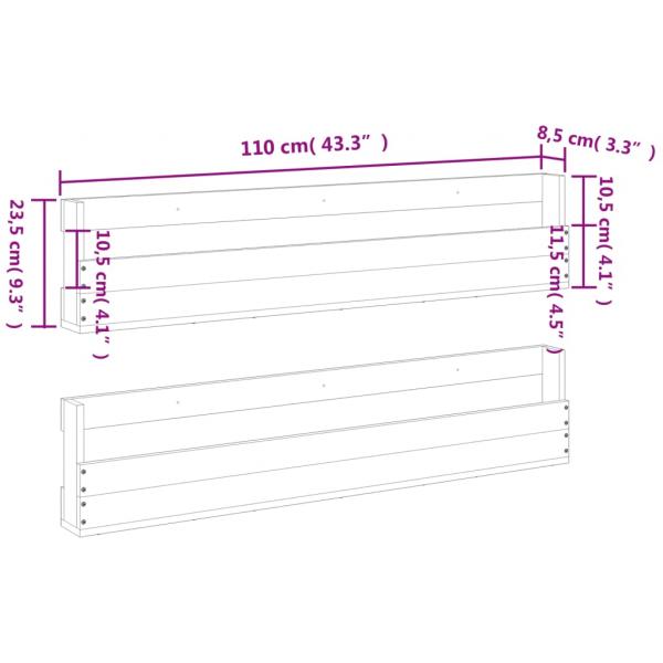 Wand-Schuhregale 2 Stk. Wachsbraun 110x8,5x23,5 cm Massivholz