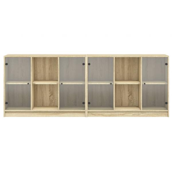 Bücherschrank mit Türen Sonoma-Eiche 204x37x75 cm Holzwerkstoff