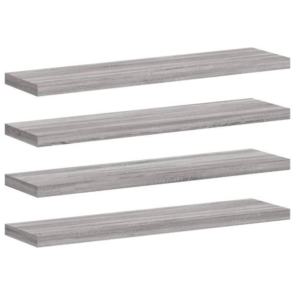 Wandregale 4 Stk. Grau Sonoma 40x10x1,5 cm Holzwerkstoff