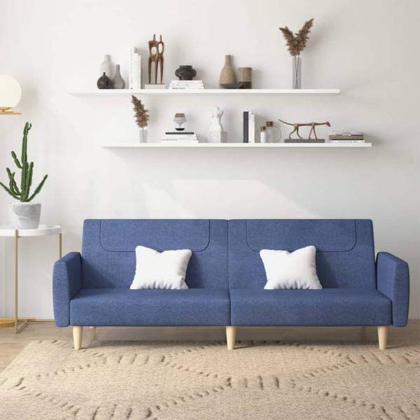 ARDEBO.de - Schlafsofa 2-Sitzer Blau Stoff