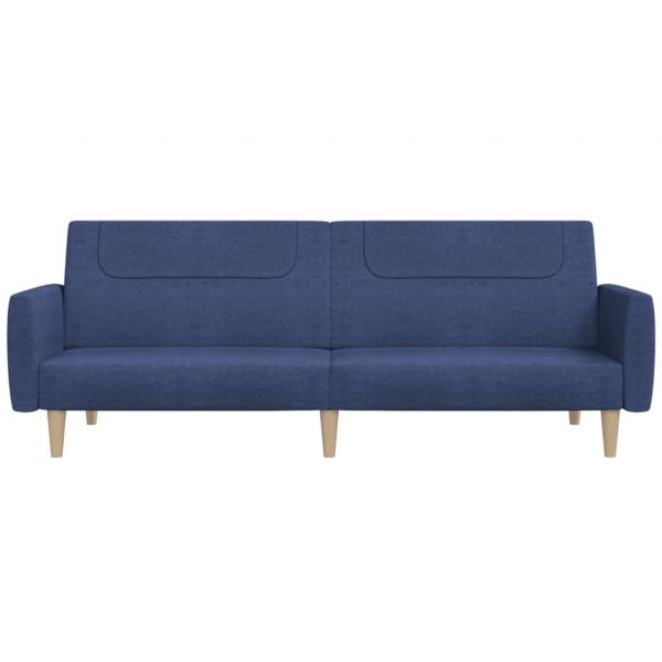 Schlafsofa 2-Sitzer Blau Stoff