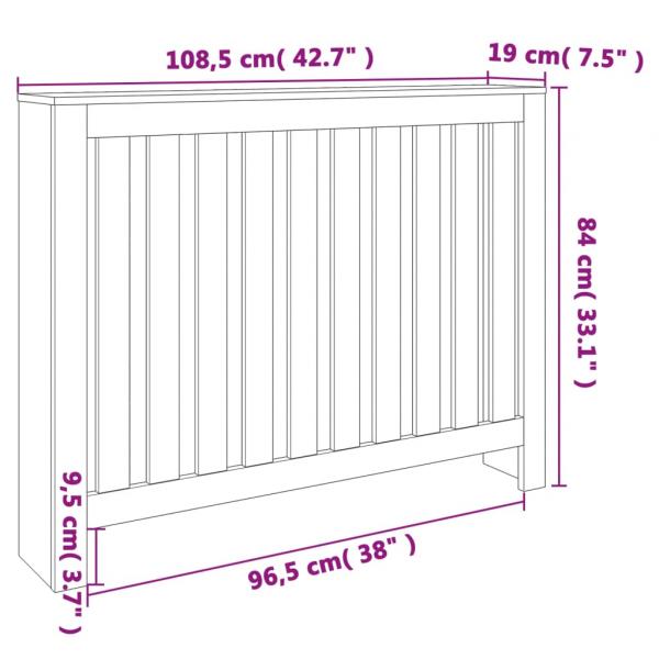 Heizkörperverkleidung Wachsbraun 108,5x19x84cm Massivholz