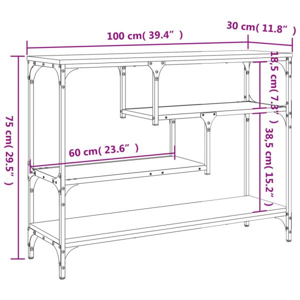 Konsolentisch Braun Eichen-Optik 100x30x75 cm Holzwerkstoff