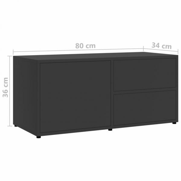 TV-Schrank Grau 80x34x36 cm Holzwerkstoff