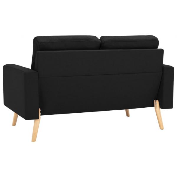 2-Sitzer-Sofa Schwarz Stoff