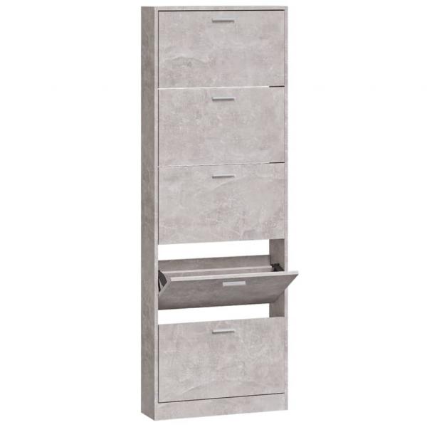 Schuhschrank Betongrau 59x17x169 cm Holzwerkstoff