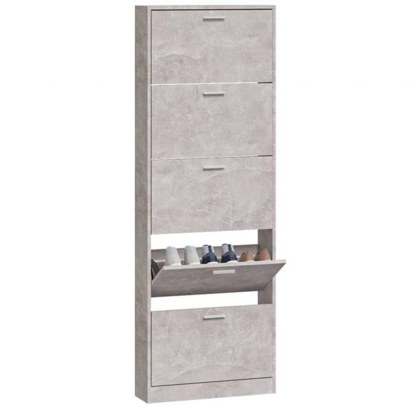 Schuhschrank Betongrau 59x17x169 cm Holzwerkstoff