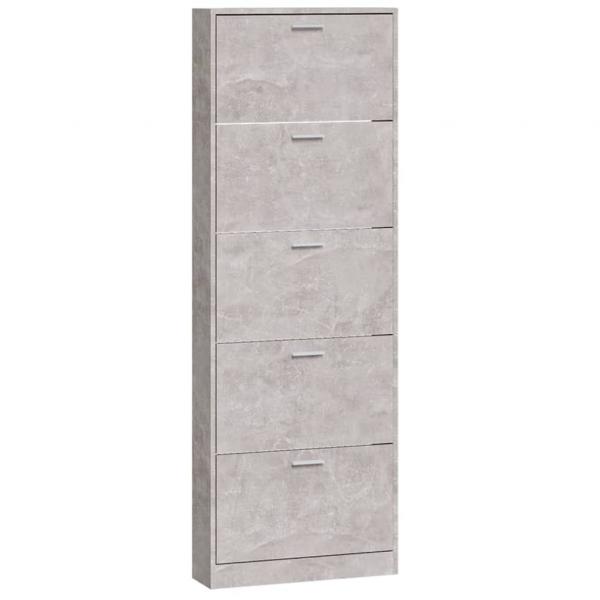 Schuhschrank Betongrau 59x17x169 cm Holzwerkstoff