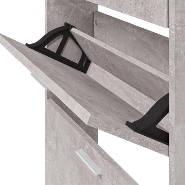 Schuhschrank Betongrau 59x17x169 cm Holzwerkstoff