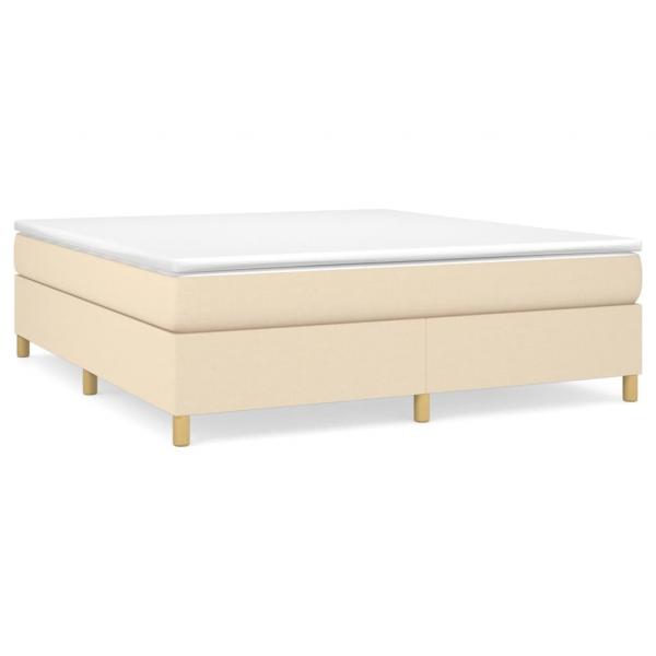 Boxspringbett mit Matratze Creme 180x200 cm Stoff