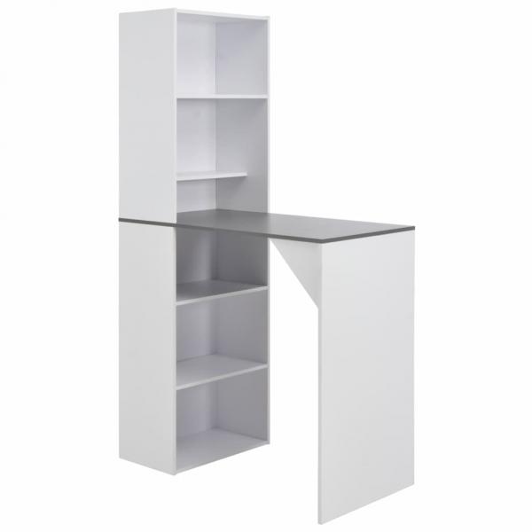 ARDEBO.de - Bartisch mit Schrank Weiß 115x59x200 cm