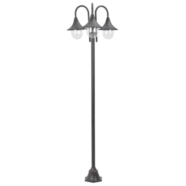 ARDEBO.de - Garten-Pollerleuchte E27 220 cm Aluminium 3-Laterne Bronze 