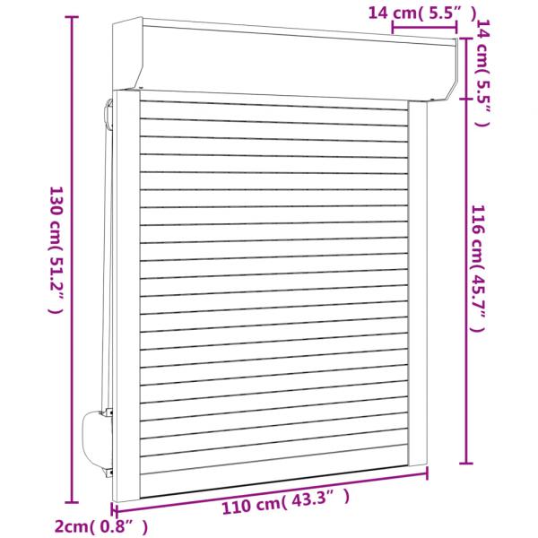 Rollladen Aluminium 110x130 cm Anthrazit