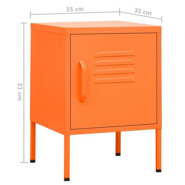 Nachttisch Orange 35x35x51 cm Stahl 