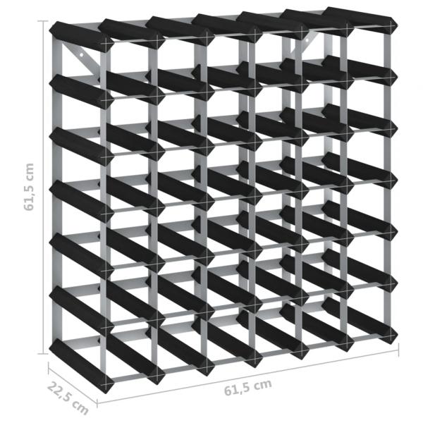 Weinregal für 42 Flaschen Schwarz Massivholz Kiefer