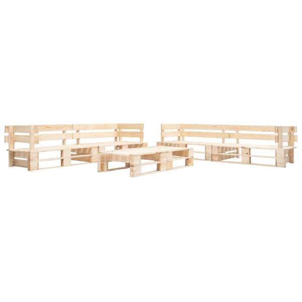 ARDEBO.de - 6-tlg. Paletten-Lounge-Set Holz Natur