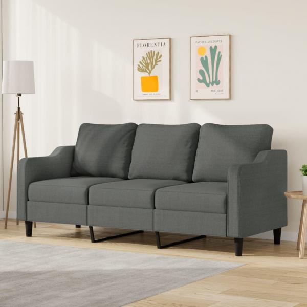 ARDEBO.de - 3-Sitzer-Sofa Dunkelgrau 180 cm Stoff