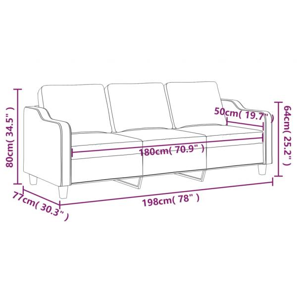 3-Sitzer-Sofa Dunkelgrau 180 cm Stoff