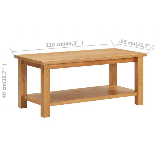 Couchtisch 110 x 55 x 40 cm Eiche Massivholz 